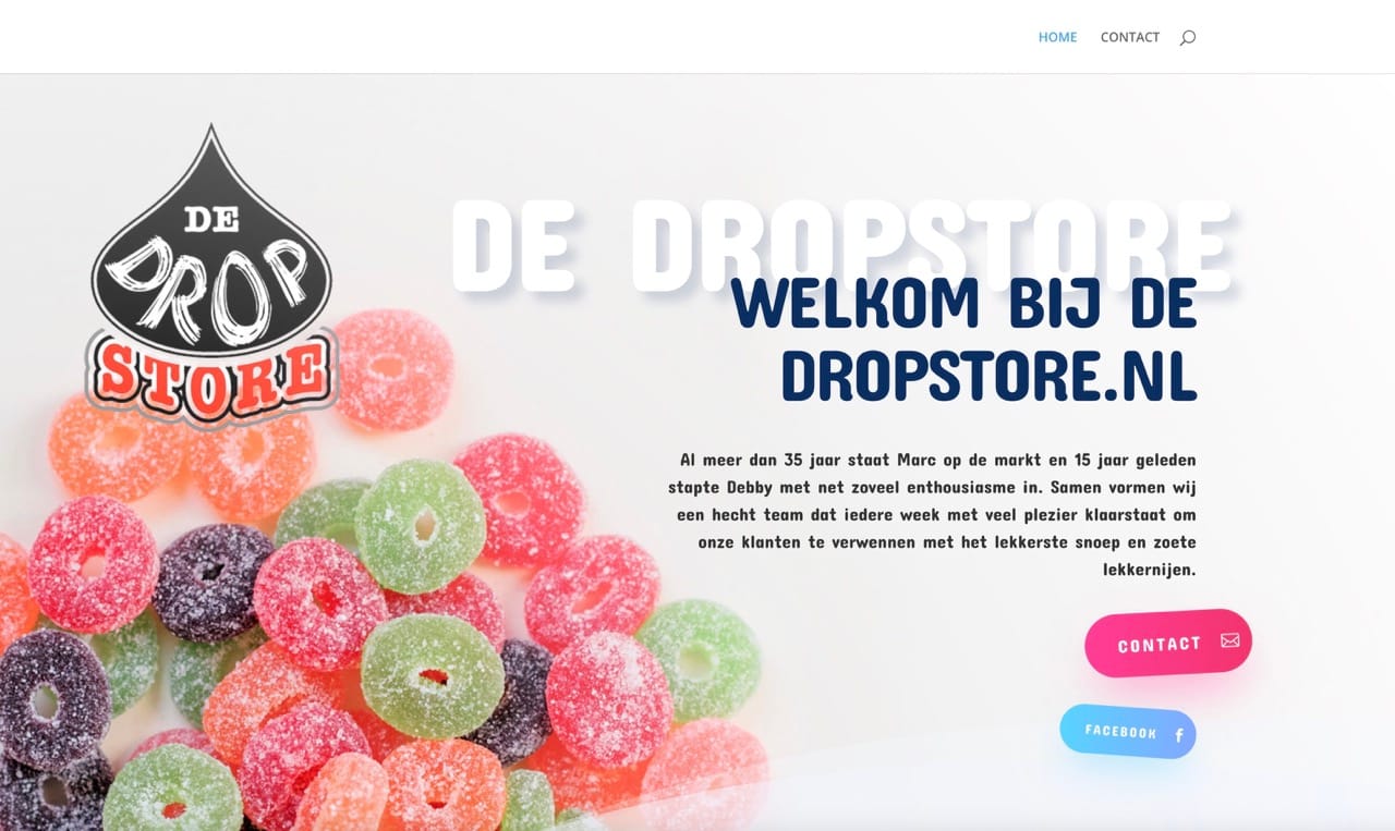 De Dropstore homepagina